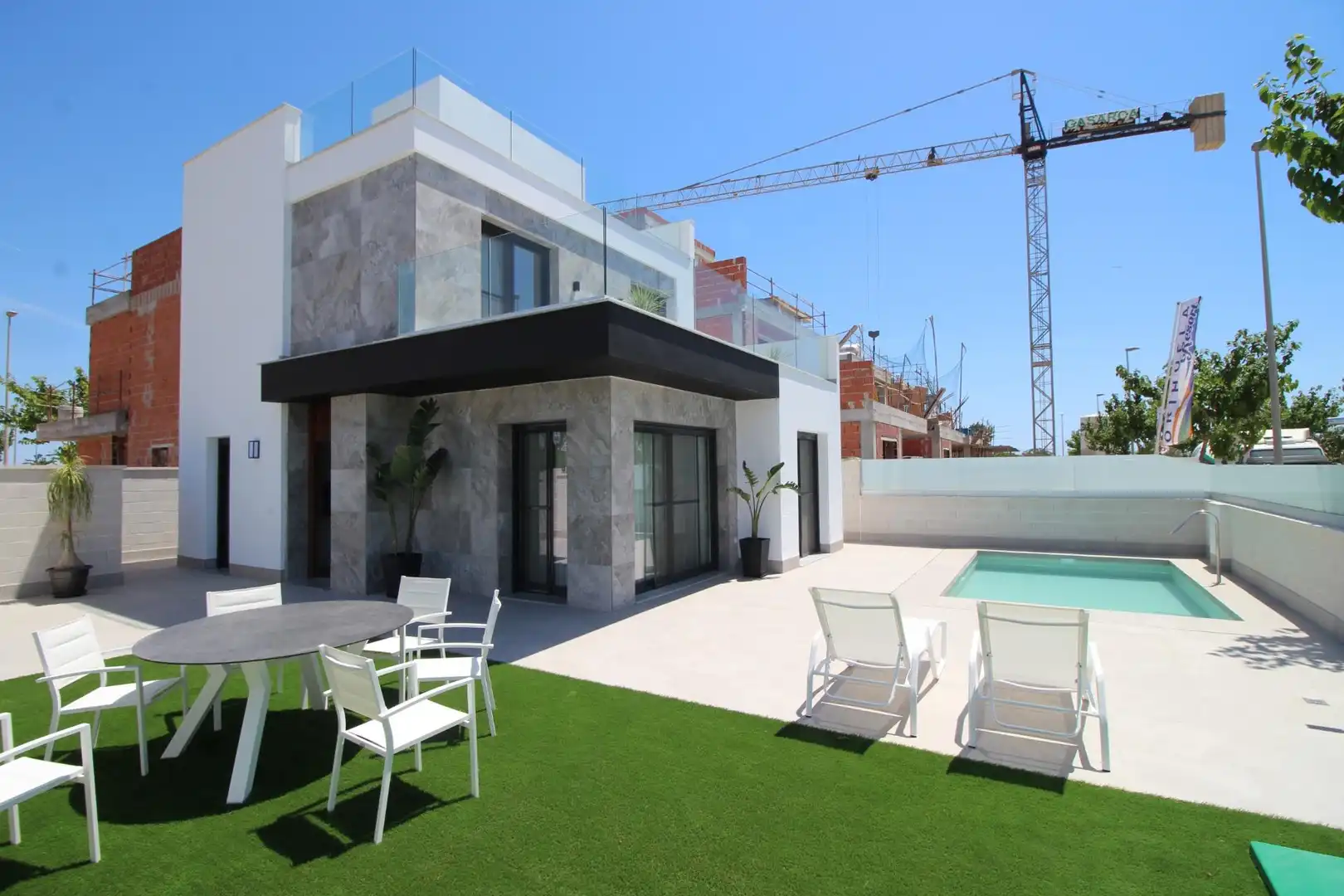 Piscina de Casa adosada en venta en Pilar de la Horadada con Jardín privado, Piscina y Amueblado