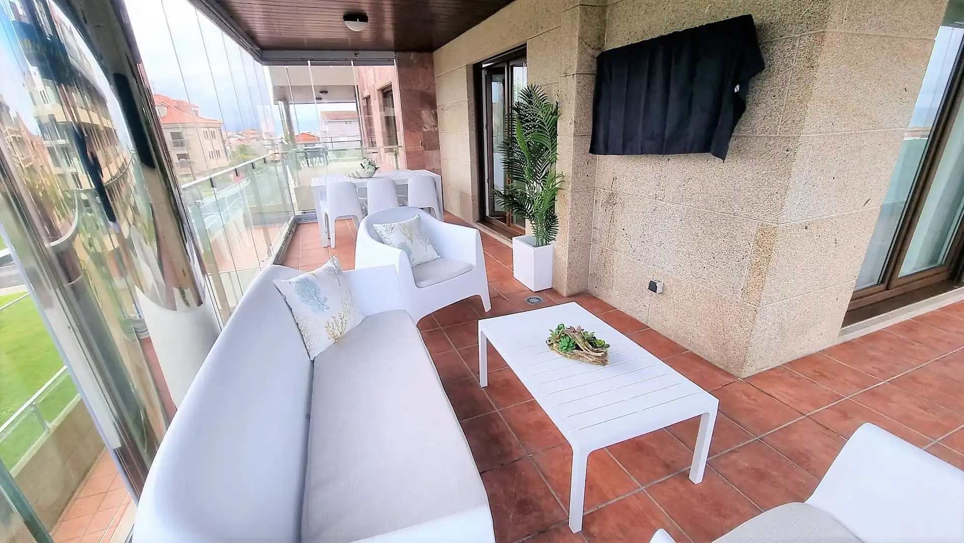 Terraza de Piso de alquiler en Cangas  con Aire acondicionado, Calefacción y Parquet