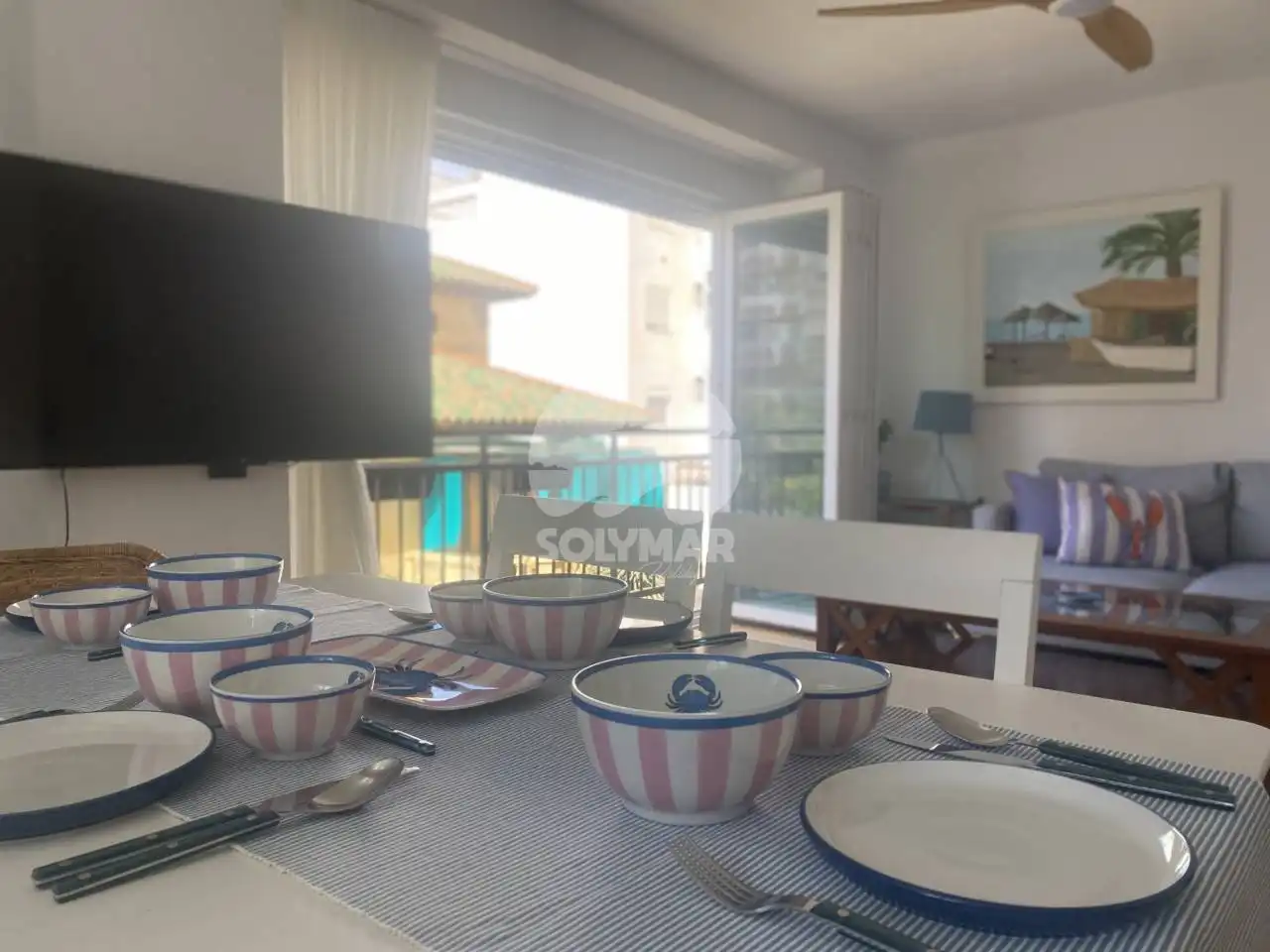 Dining room of Flat for rent in Vélez-Málaga  with Air Conditioner, Furnished and Balcony