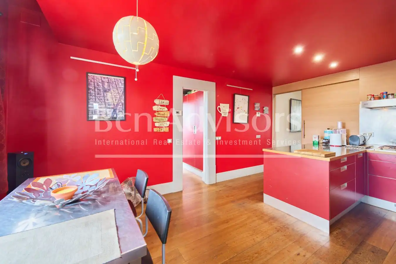 Dining room of Attic for sale in Barcelona  with Air Conditioner, Heating and Parquet flooring
