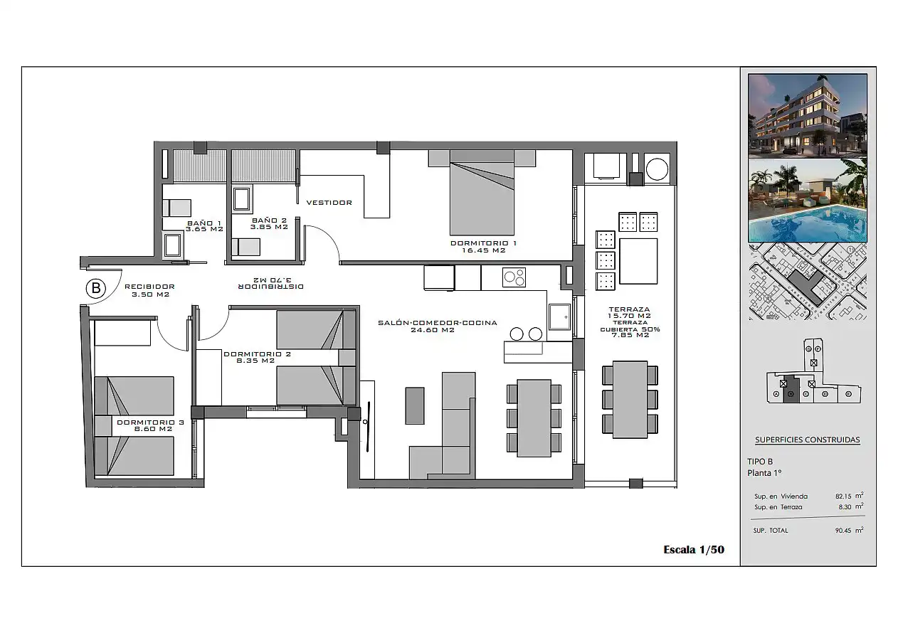 Apartament amb terrassa en venda a Santa Pola ciudad, imagen 15
