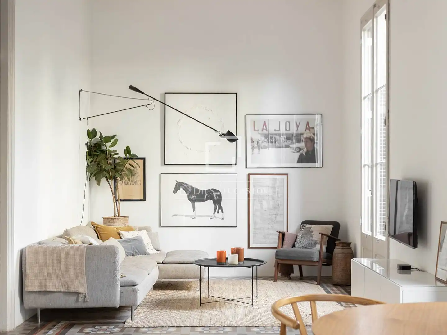 Sala de estar de Piso en venta en Barcelona con Aire acondicionado, Calefacción y Amueblado