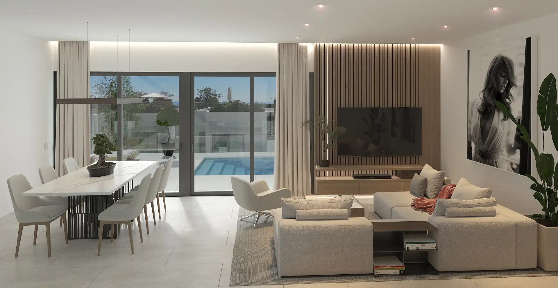 Sala de estar de Casa o chalet en venta en Nerja con Aire acondicionado, Calefacción y Jardín privado