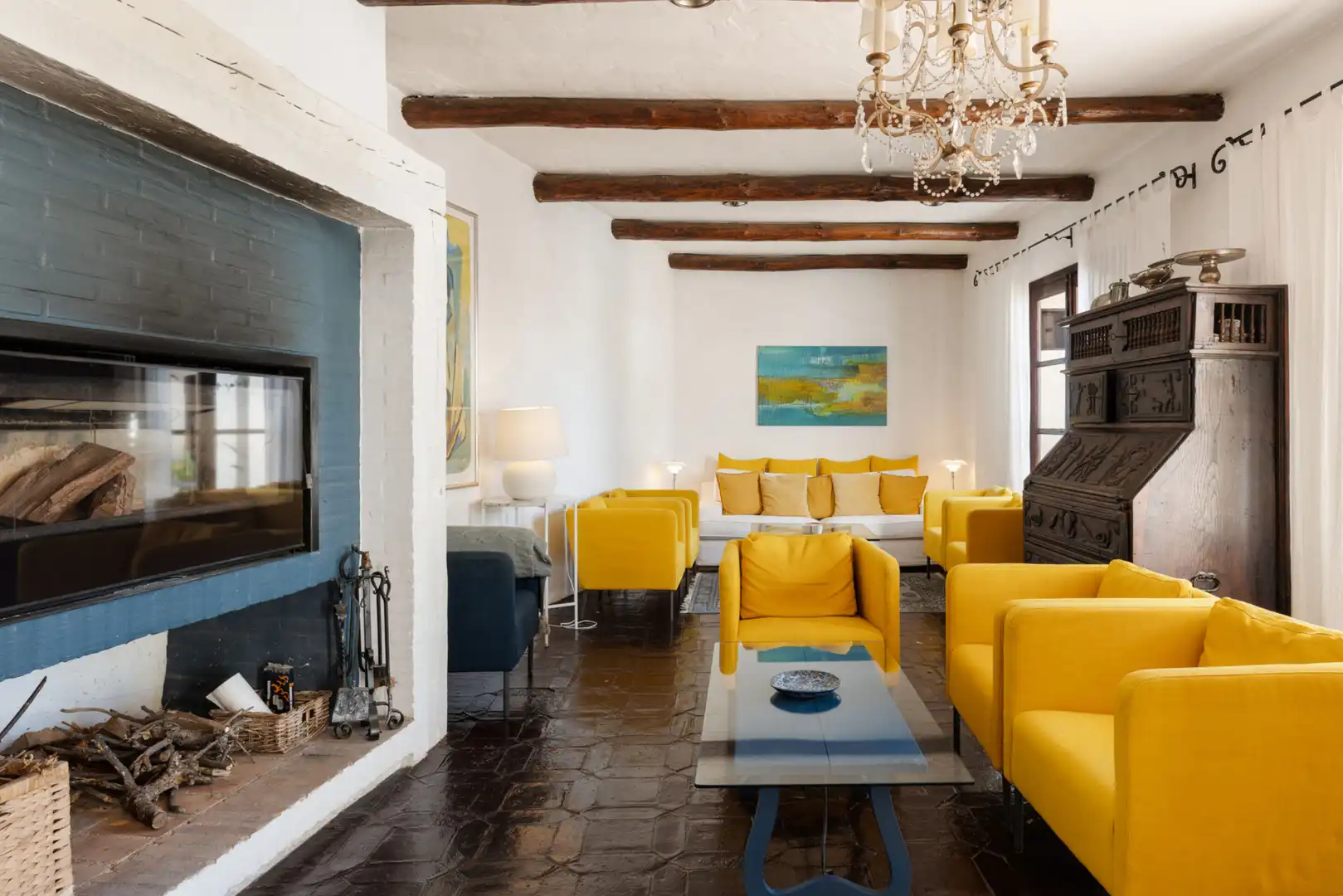 Wohnzimmer von Country house zum Verkauf in Estepona mit Klimaanlage, Privatgarten und Terrasse