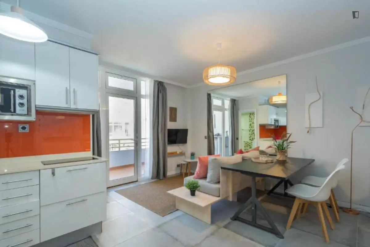 Sala d'estar de Apartament de lloguer en Las Palmas de Gran Canaria amb Moblat, Rentadora i Microones