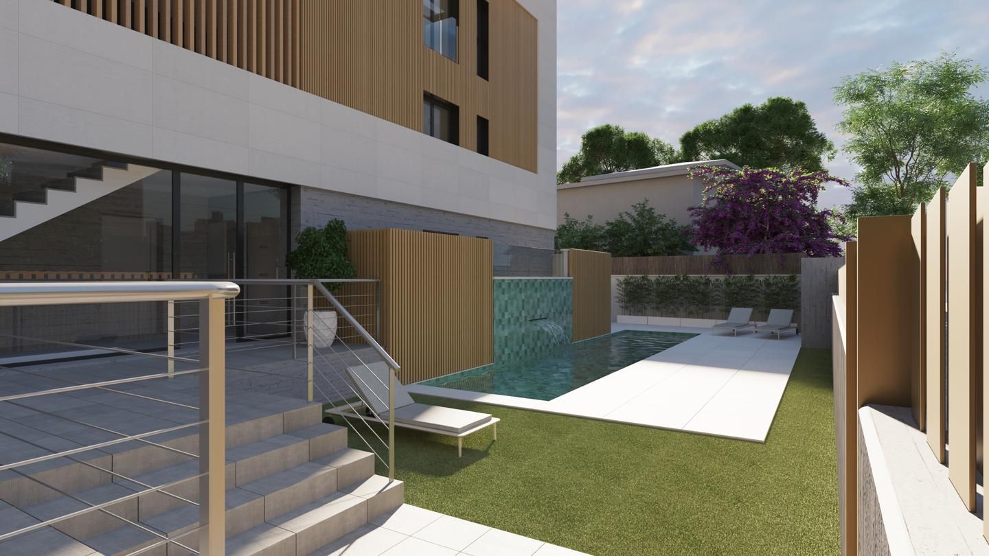 Swimming pool of Planta baja for sale in Castelldefels  with Air Conditioner, Private garden and Community pool