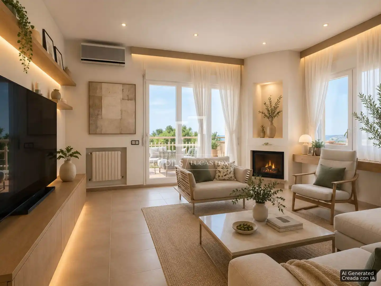 Sala de estar de Casa o chalet en venta en Sant Just Desvern con Aire acondicionado, Jardín privado y Terraza