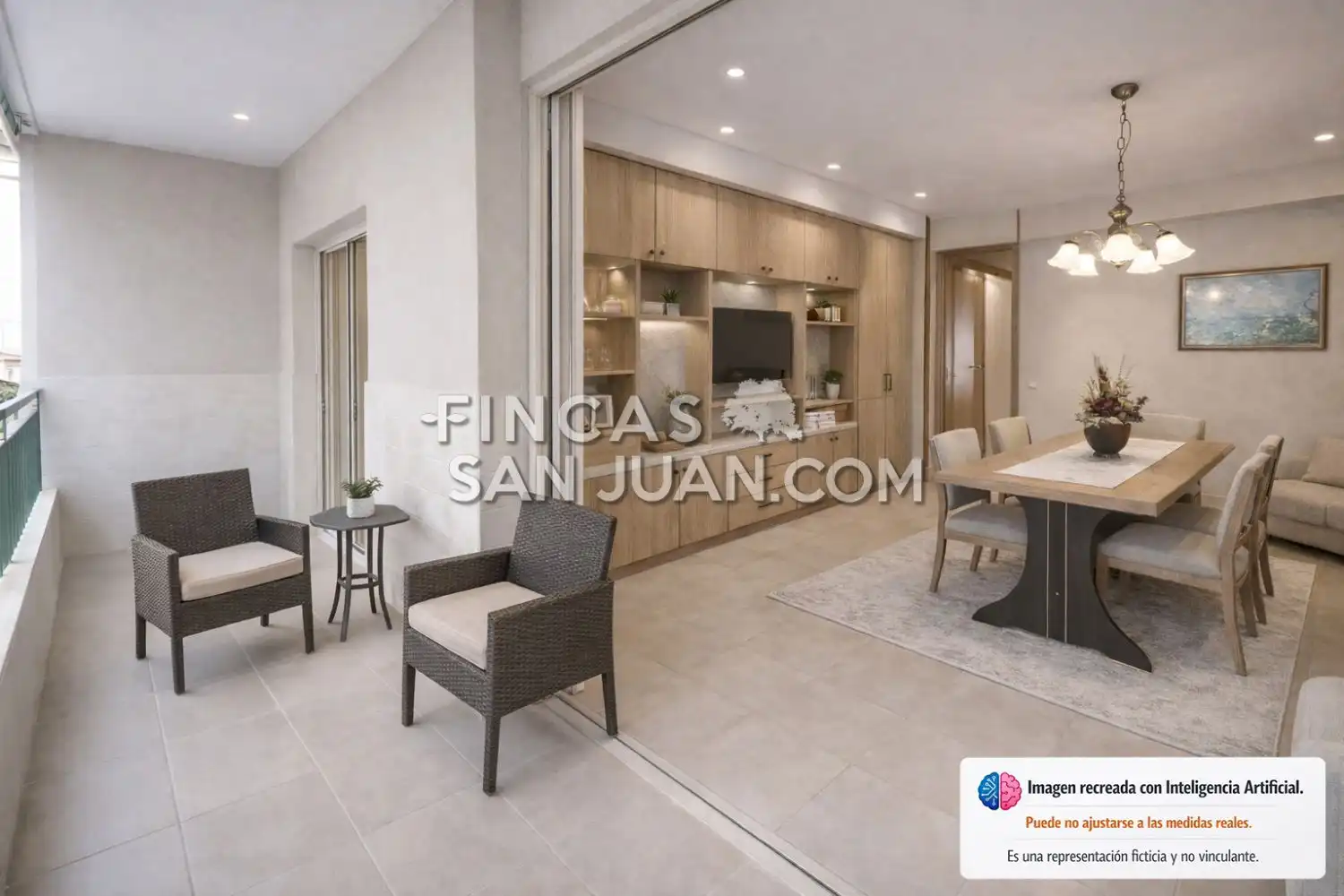 Sala de estar de Piso en venta en San Vicente del Raspeig / Sant Vicent del Raspeig con Balcón