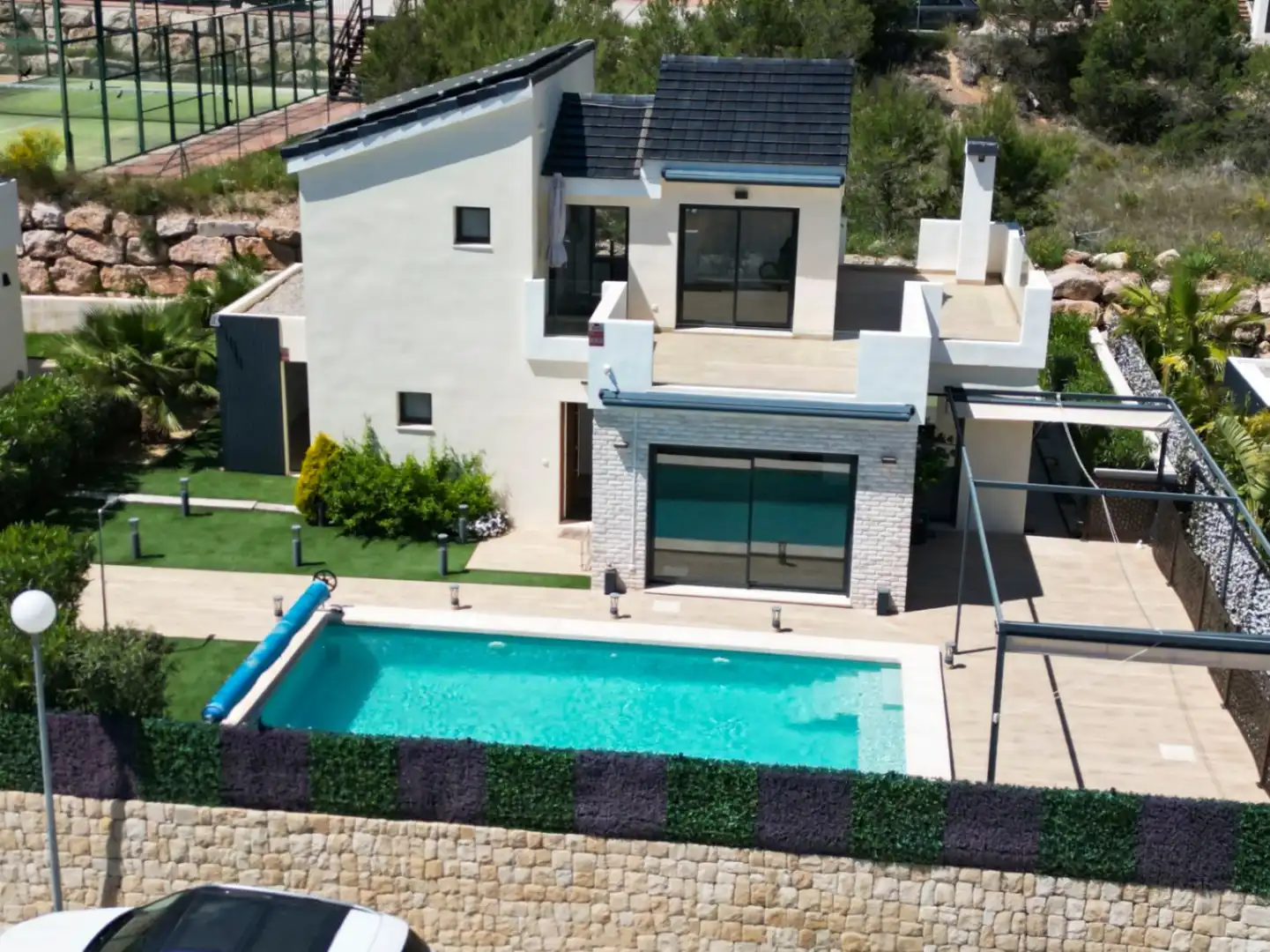 Vista exterior de Casa o chalet en venta en Polop con Aire acondicionado, Jardín privado y Terraza