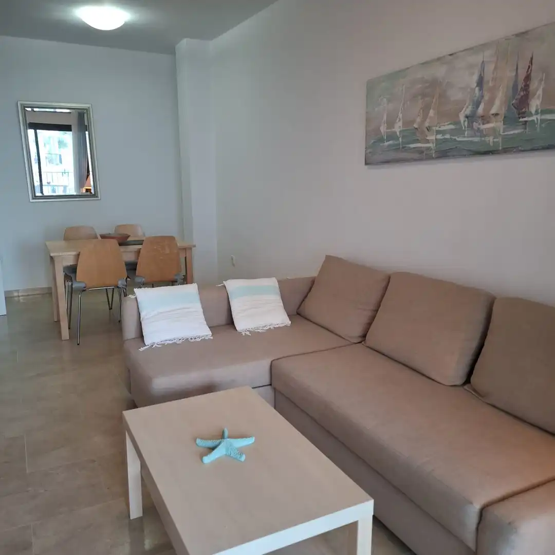 Sala d'estar de Apartament en venda en Manilva amb Aire condicionat, Terrassa i Traster