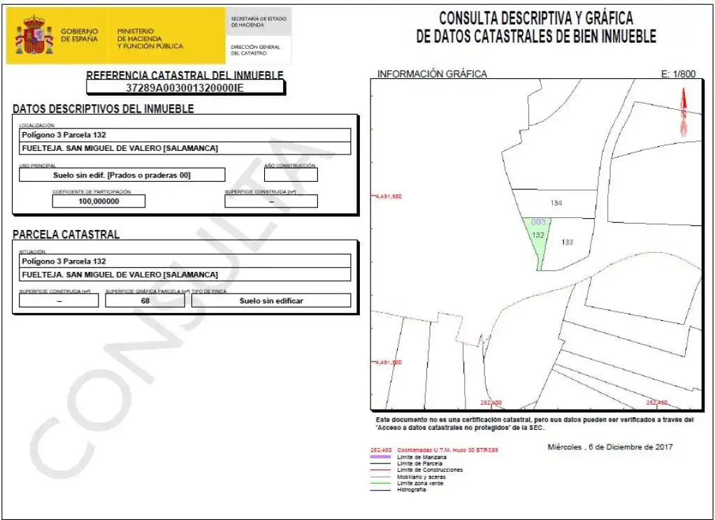Land for sale in San Miguel de Valero