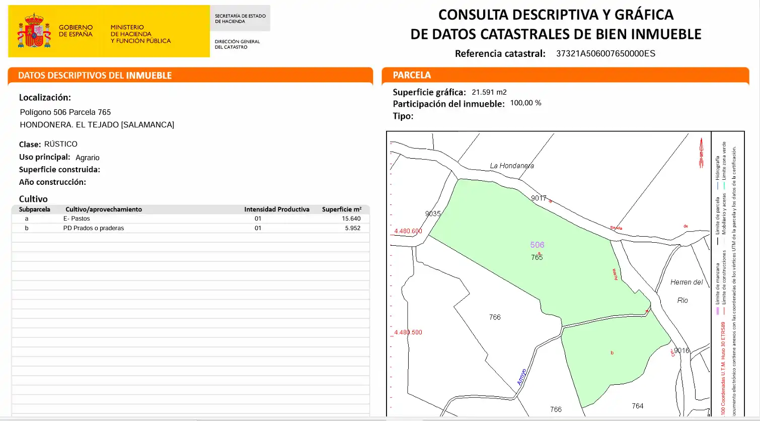 Land for sale in El Tejado