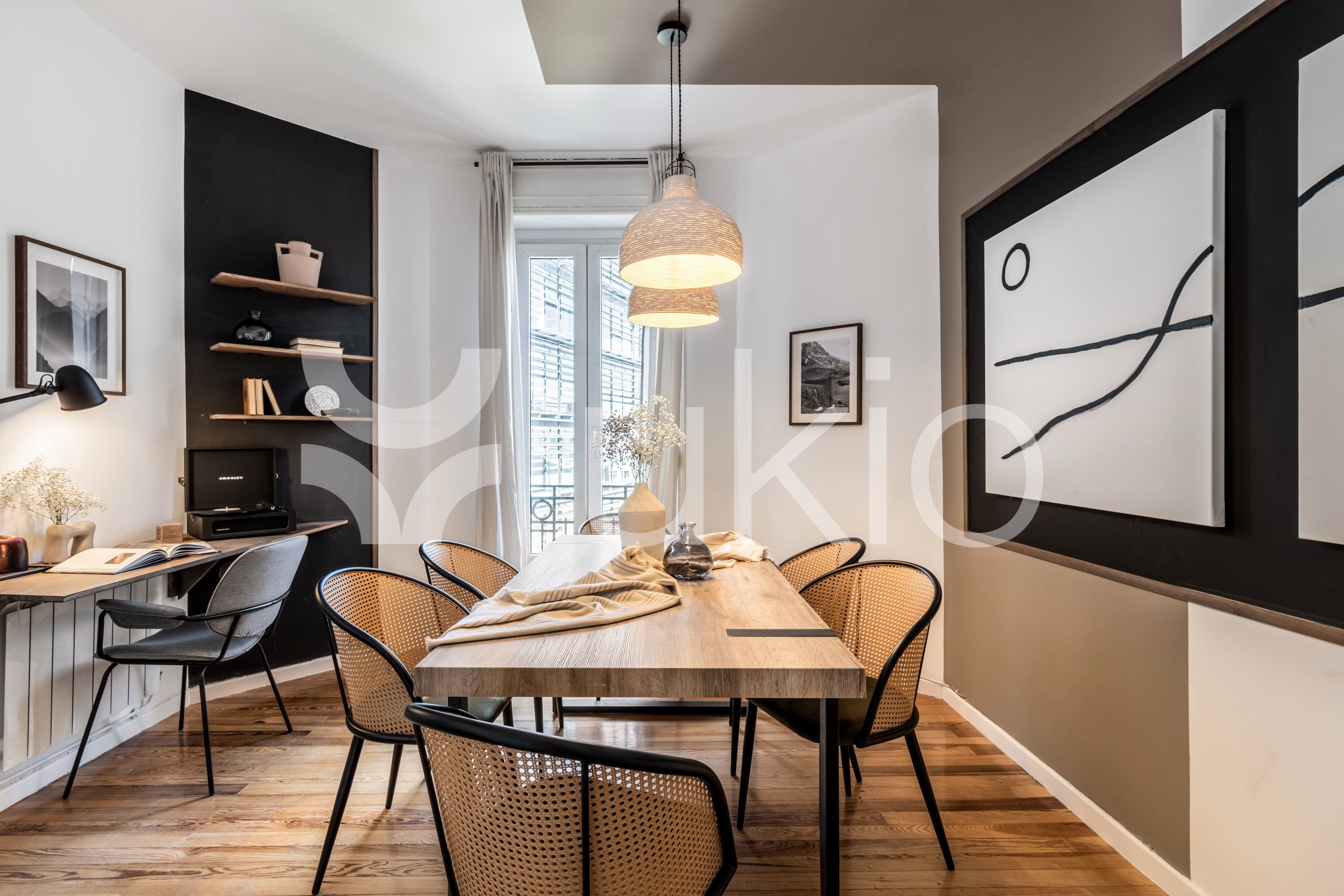 Dining room of Apartment to rent in  Madrid Capital  with Air Conditioner, Furnished and Oven