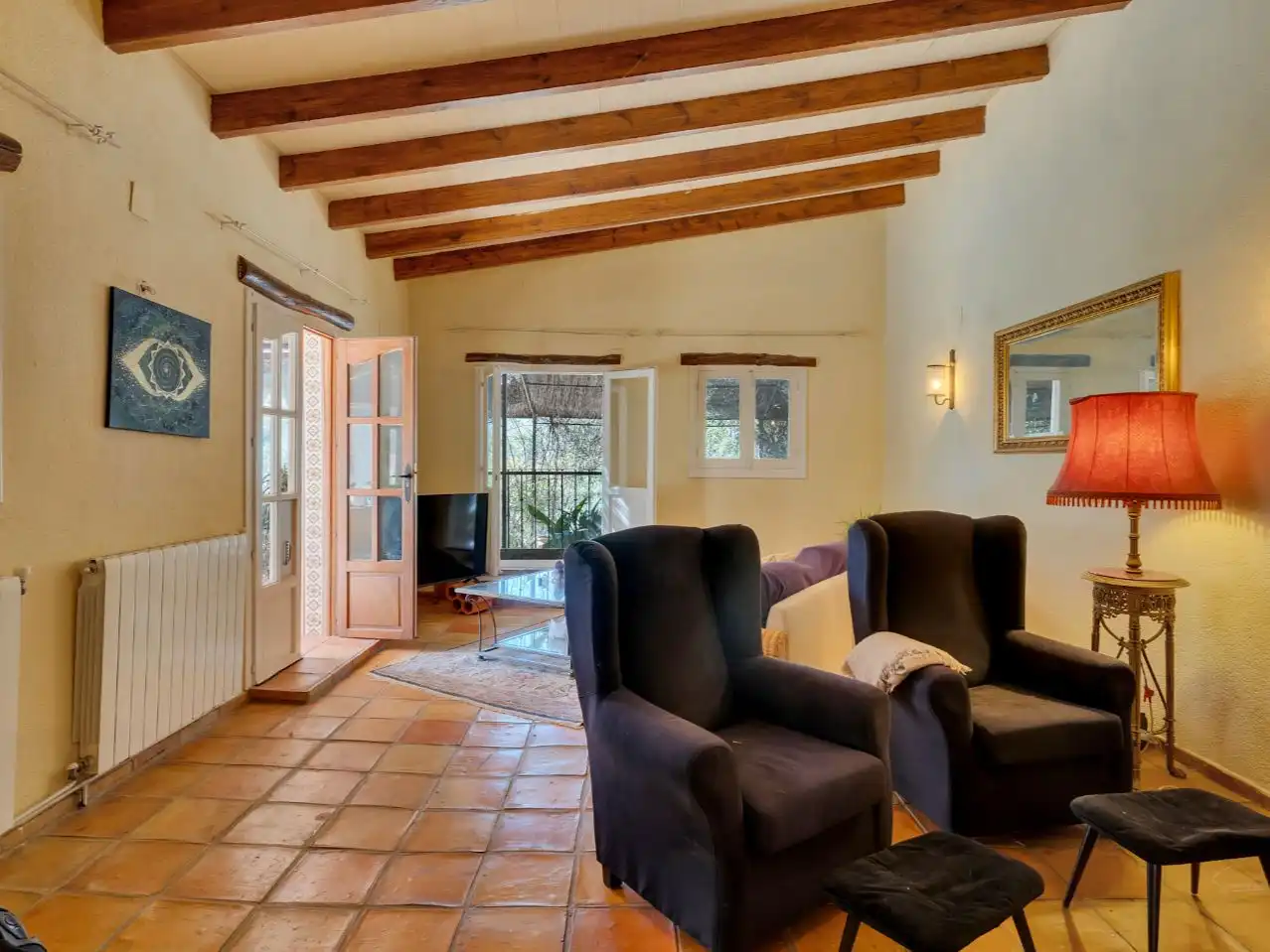 Sala de estar de Casa o chalet en venta en Castell de Castells con Aire acondicionado, Terraza y Piscina