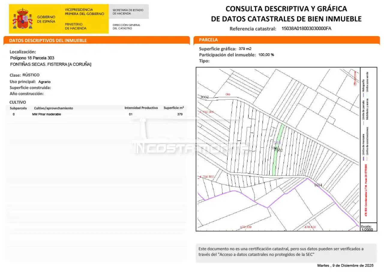 Land for sale in Fisterra