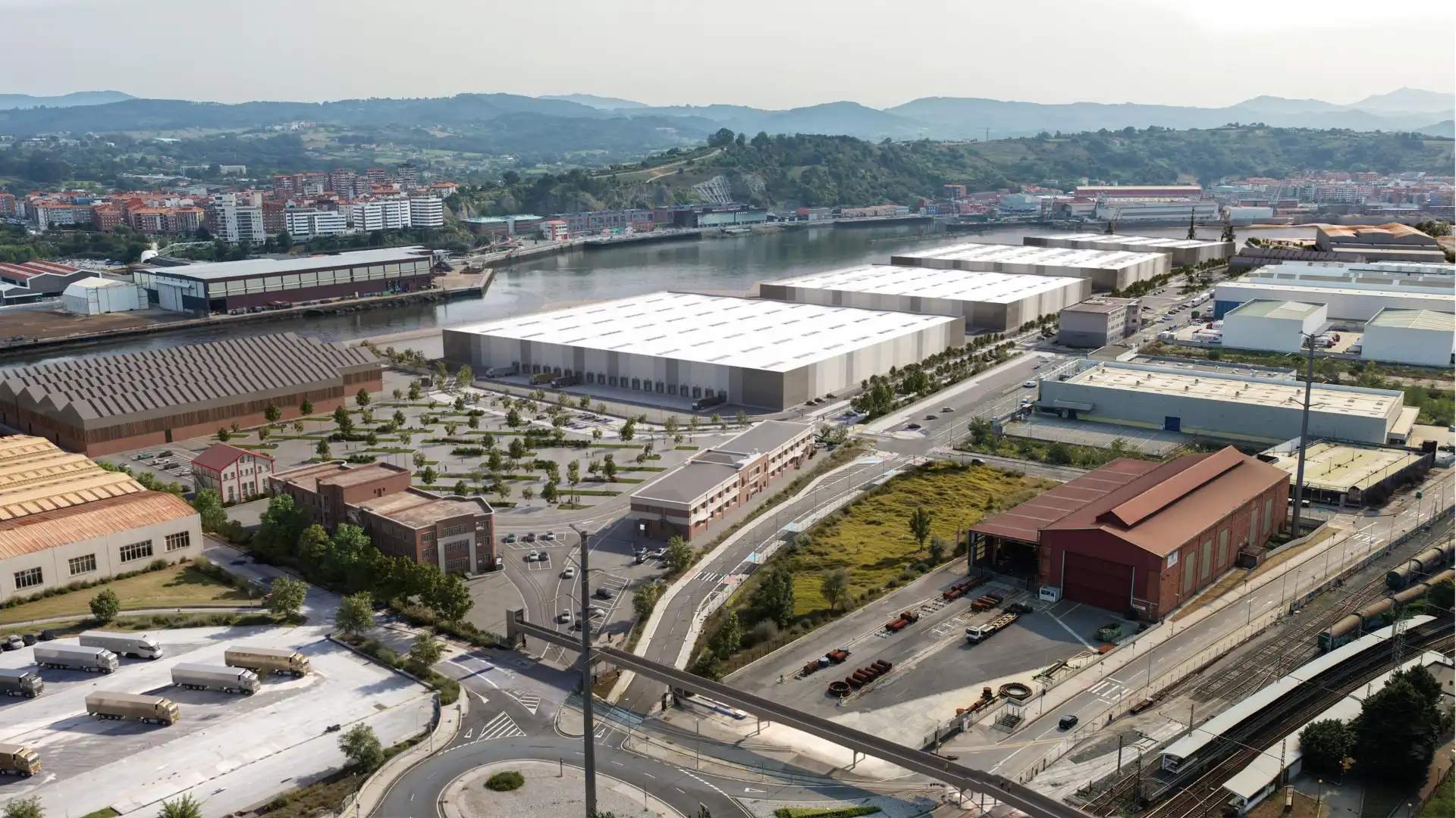 Außenansicht von Fabrikhallen zur Miete in Sestao  mit Heizung und Alarm