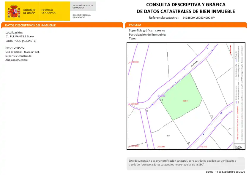 Terreny residencial en venda a Pego, imagen 14