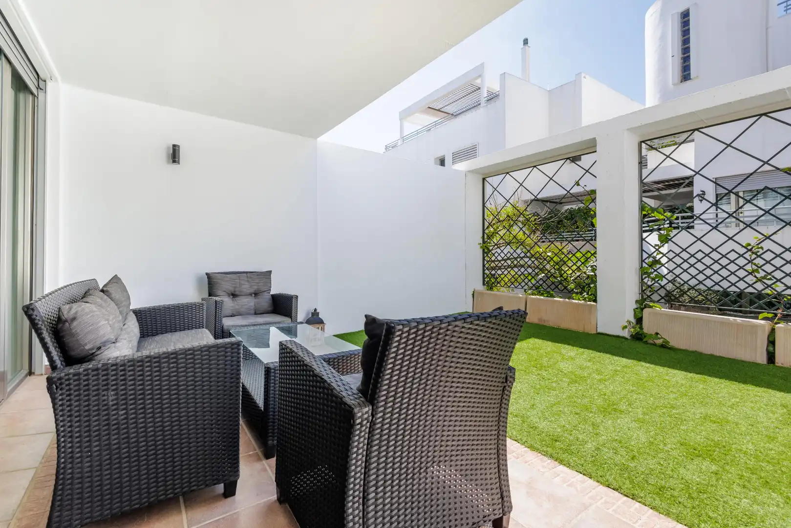 Terraza de Apartamento en venta en Mijas con Aire acondicionado, Calefacción y Jardín privado