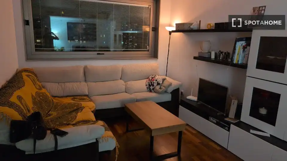 Wohnzimmer von Wohnung zur untervermieten in Barcelona mit Klimaanlage, Terrasse und Möbliert
