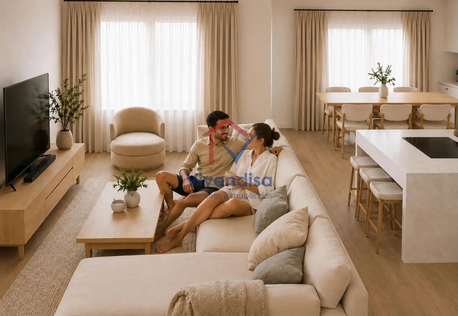 Sala de estar de Casa adosada en venta en Guadalajara con Calefacción, Jardín privado y Terraza