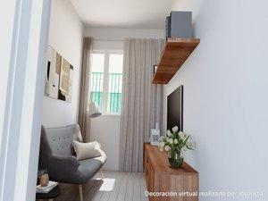 Living room of Flat for sale in  Madrid Capital  with Heating, Parquet flooring and Furnished