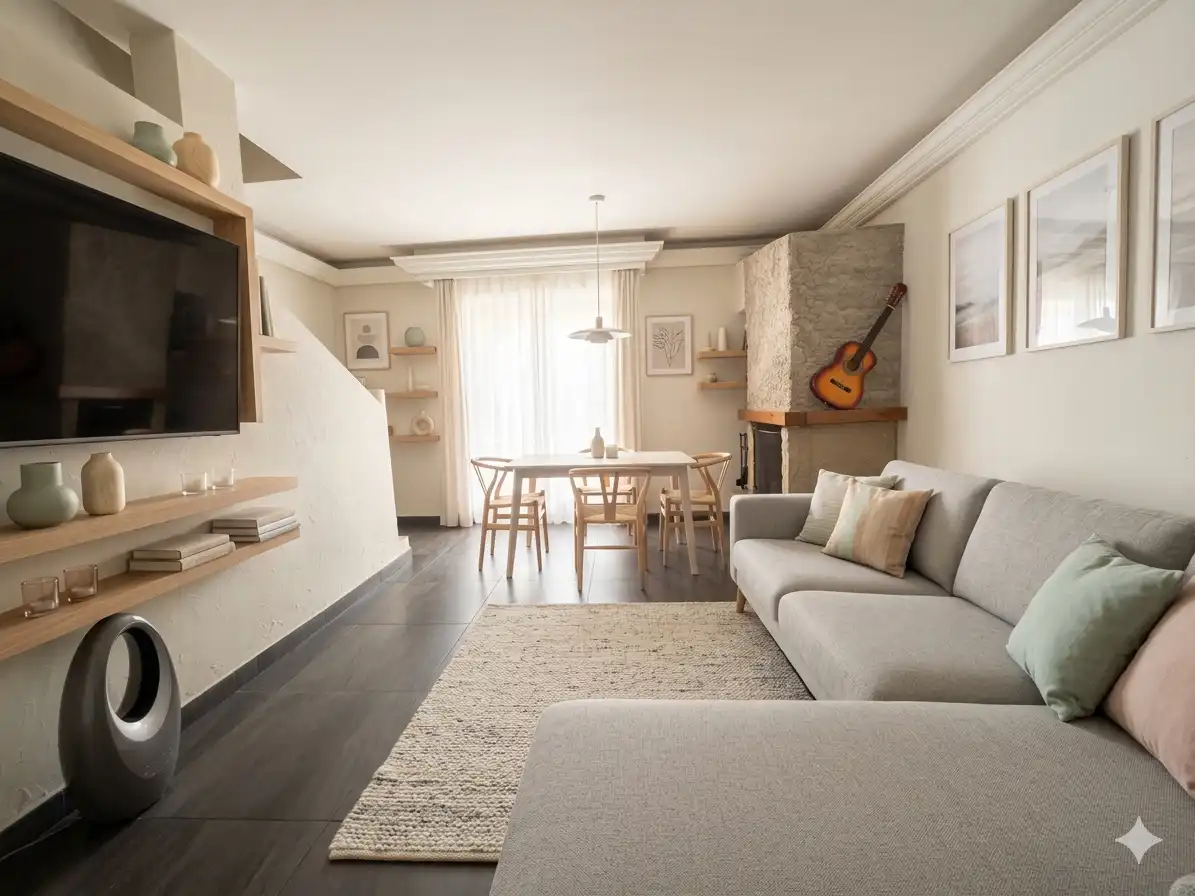 Sala de estar de Casa adosada en venta en Sant Martí de Tous con Calefacción, Trastero y Horno