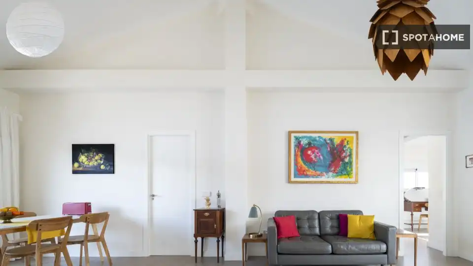 Sala d'estar de Apartament per a compartir en Sevilla amb Aire condicionat, Terrassa i Moblat