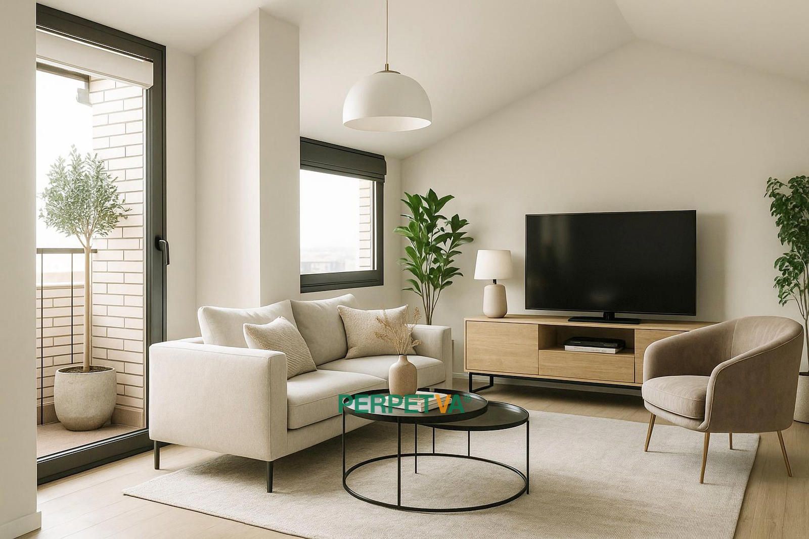 Sala d'estar de Àtic en venda en Igualada amb Aire condicionat i Terrassa