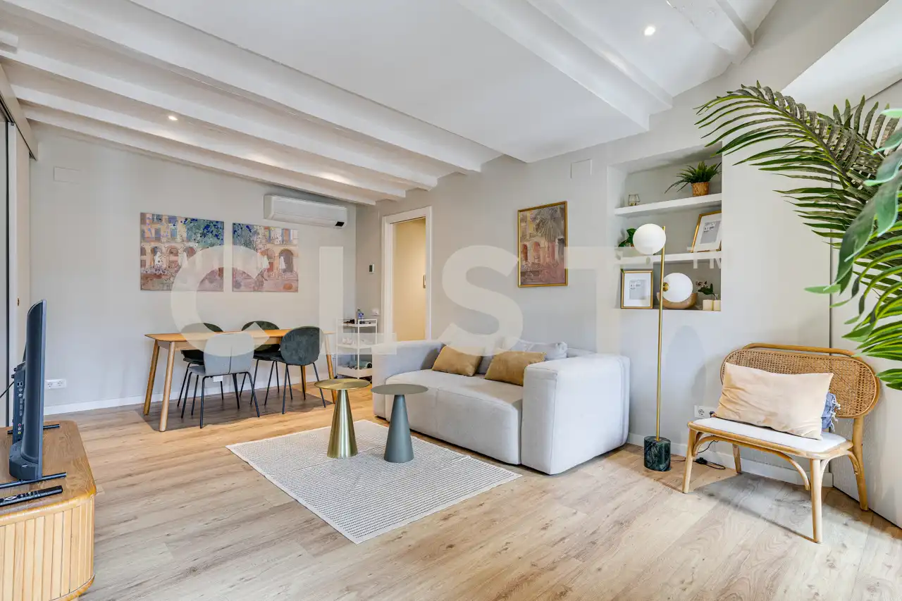 Sala de estar de Apartamento en venta en Barcelona con Aire acondicionado, Calefacción y Parquet