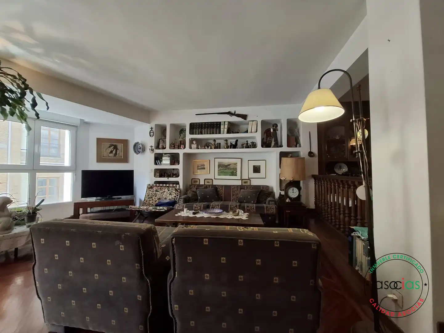 Sala d'estar de Pis en venda en Gijón  amb Calefacció, Parquet i Terrassa