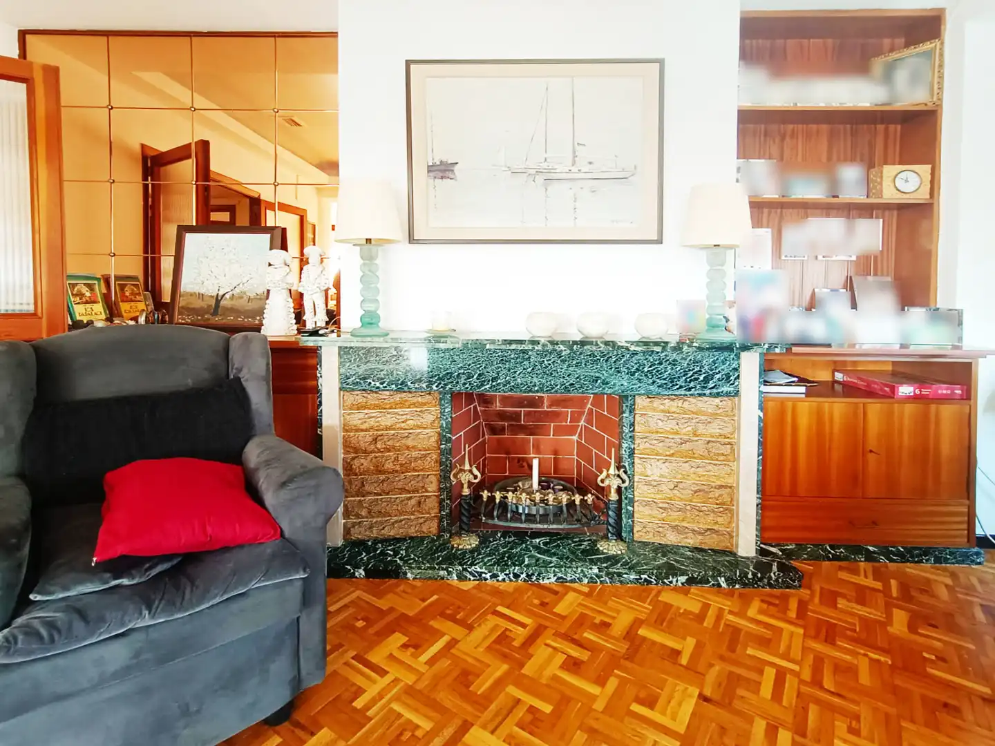 Wohnzimmer von Wohnung zum Verkauf in  Palma de Mallorca mit Klimaanlage, Parkett und Abstellraum