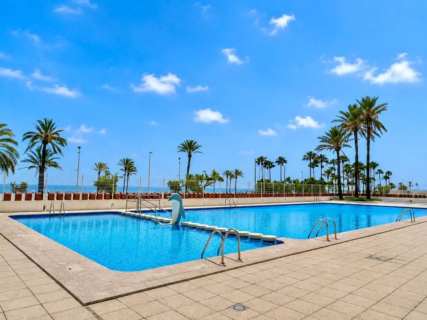 Swimming pool of Flat for rent in Cullera  with Private garden, Parquet flooring and Furnished
