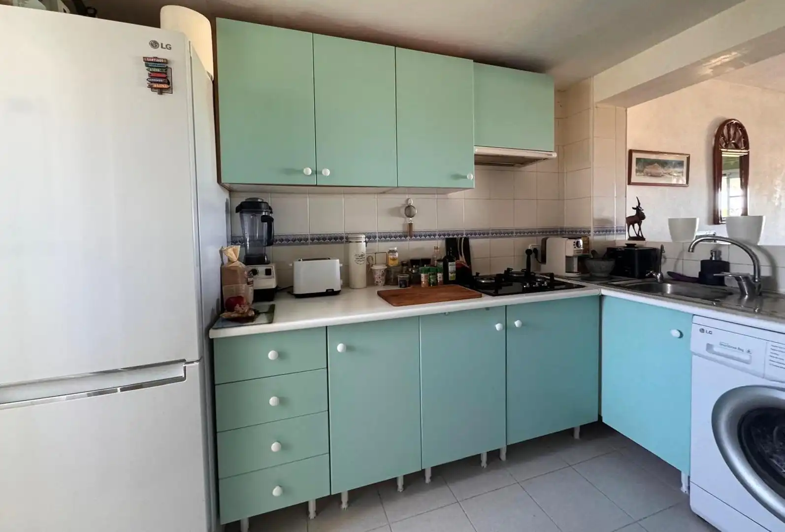 Cocina de Casa adosada en venta en Finestrat con Jardín privado, Terraza y Amueblado