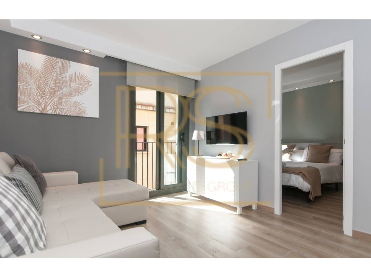Sala d'estar de Pis de lloguer en  Barcelona Capital amb Aire condicionat, Calefacció i Parquet