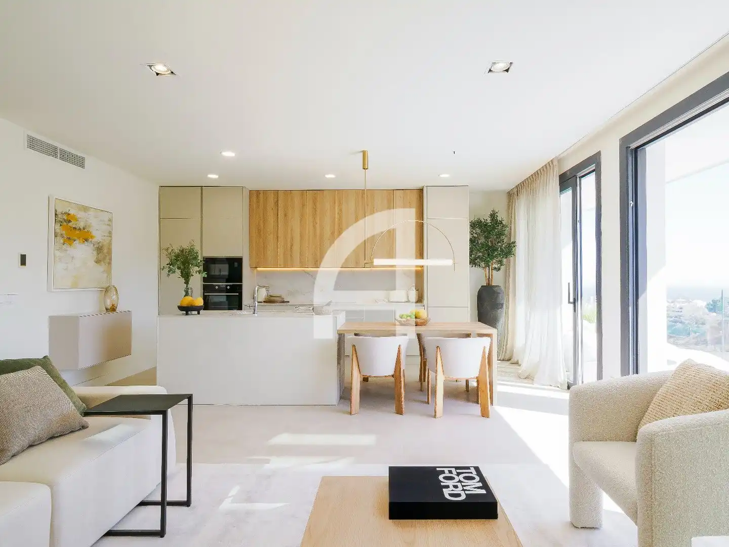 Sala de estar de Casa adosada en venta en Fuengirola con Aire acondicionado, Calefacción y Jardín privado