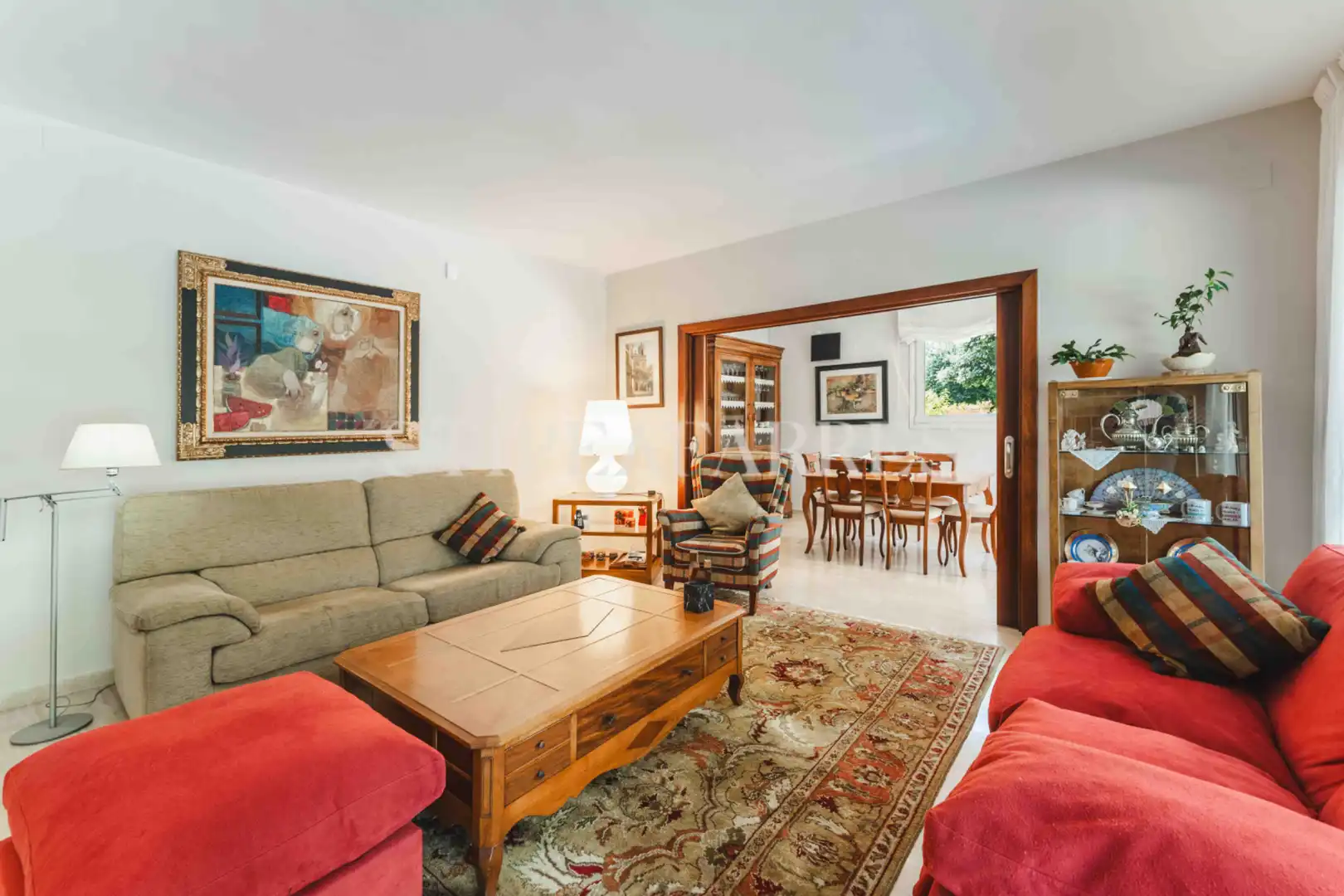Wohnzimmer von Haus oder Chalet zum Verkauf in Barcelona mit Klimaanlage, Heizung und Privatgarten