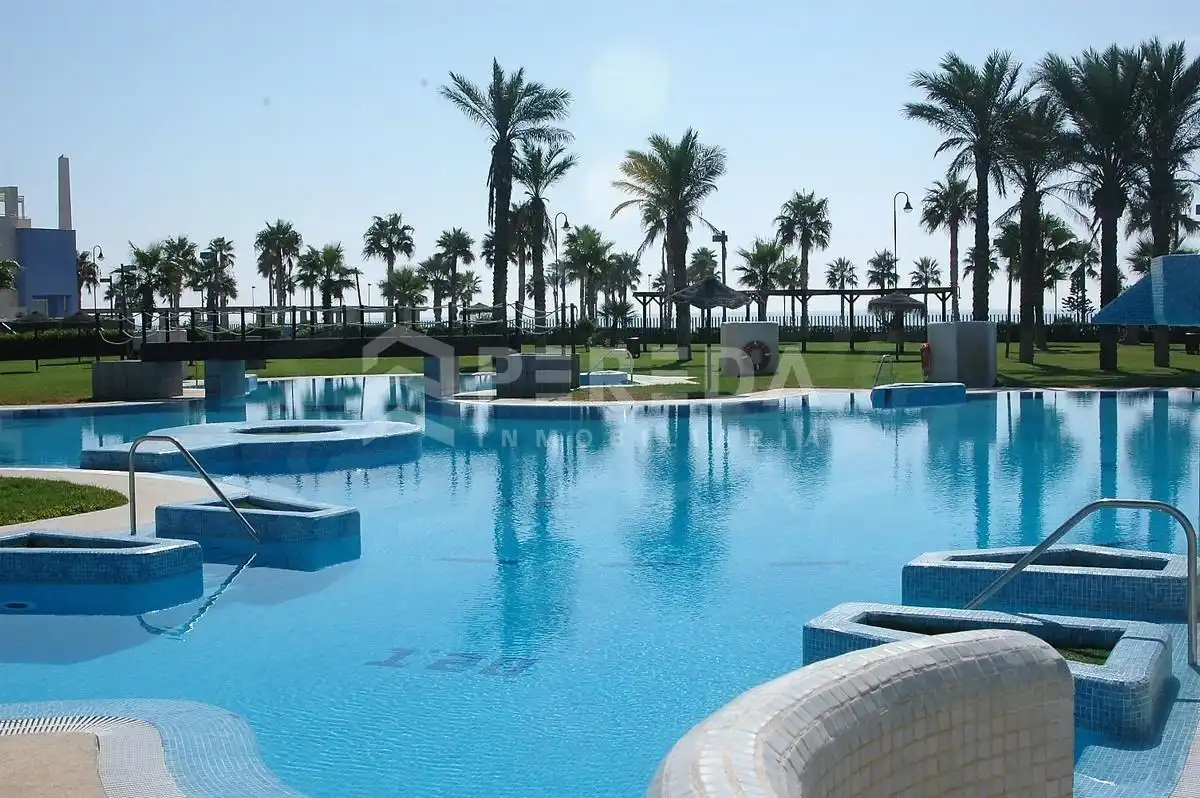 Swimming pool of Ground floor for sale in Roquetas de Mar  with Air Conditioner, Private garden and Terrace
