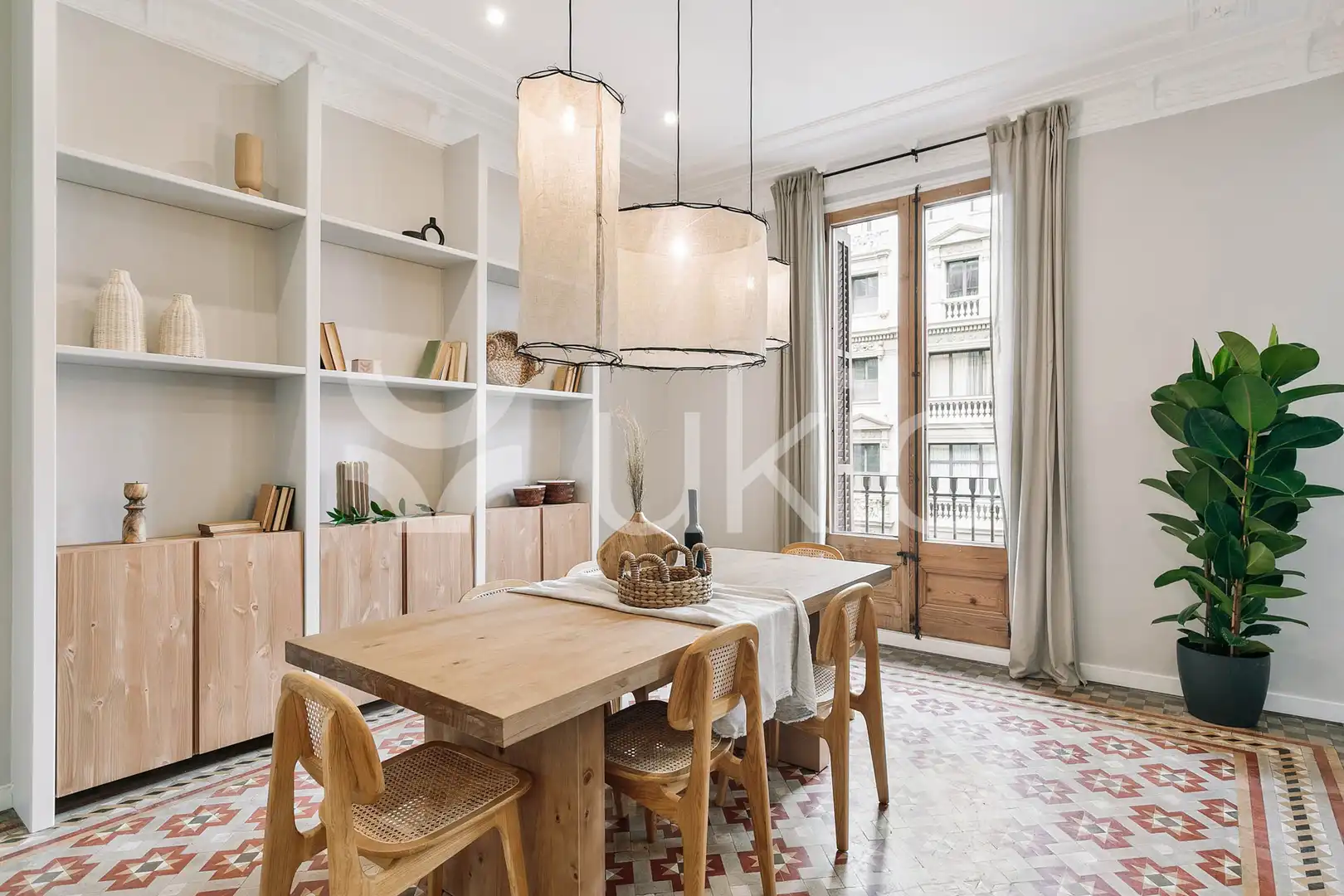 Dining room of Apartments for rent in Barcelona  with Air Conditioner, Heating and Furnished