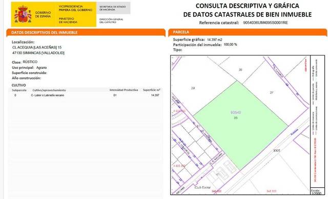 Terreno en Venta en Simancas