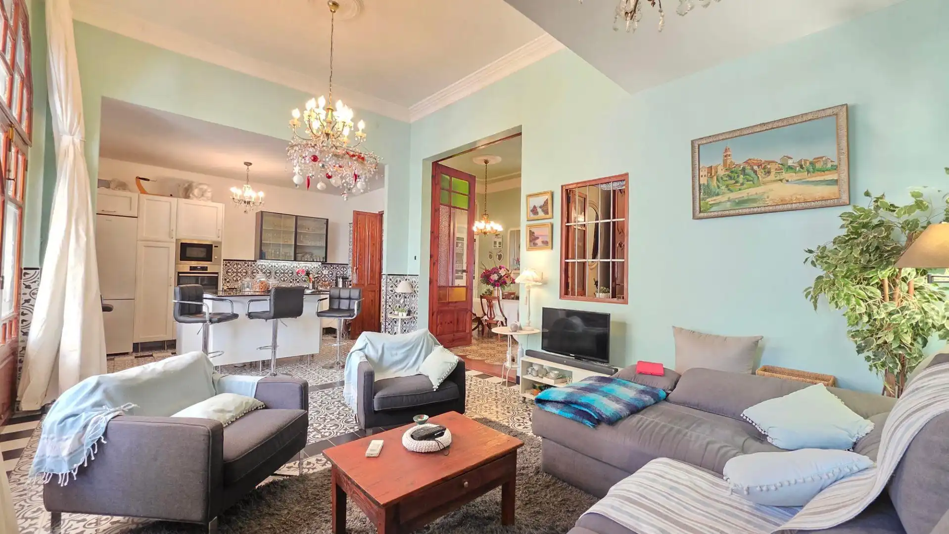 Sala d'estar de Casa o xalet en venda en El Real de Gandia amb Aire condicionat, Calefacció i Jardí privat