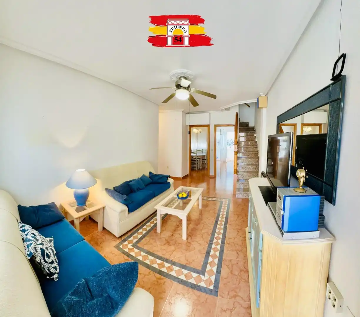 Sala de estar de Casa adosada en venta en Pilar de la Horadada con Aire acondicionado, Terraza y Amueblado
