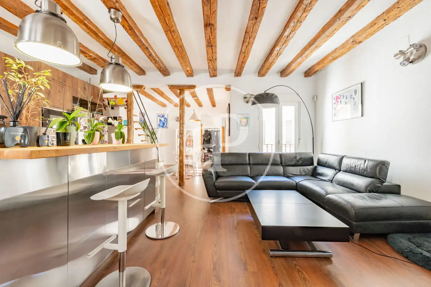 Sala de estar de Ático en venta en Madrid con Aire acondicionado y Terraza