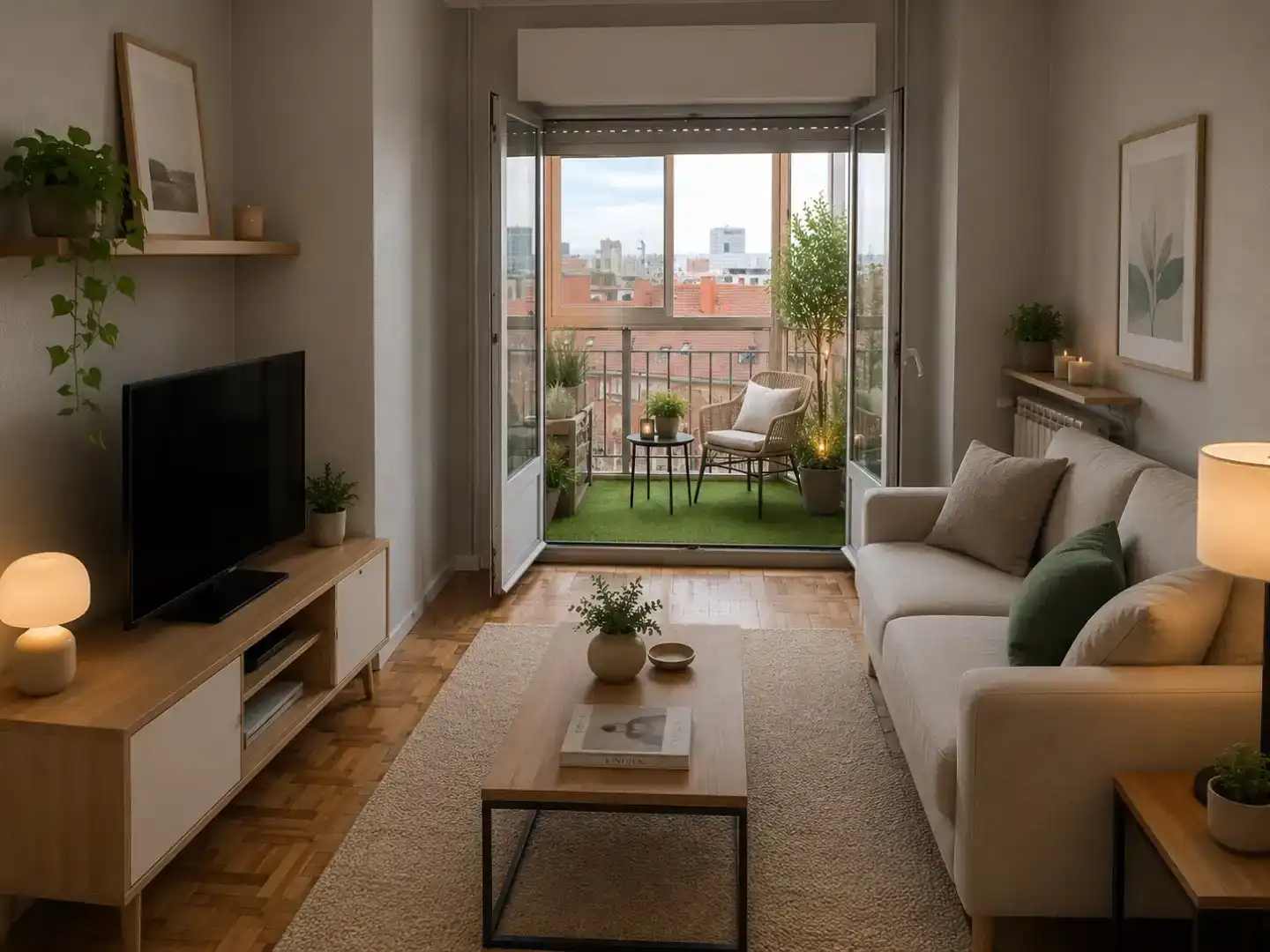 Sala d'estar de Àtic en venda en  Madrid Capital amb Aire condicionat i Balcó