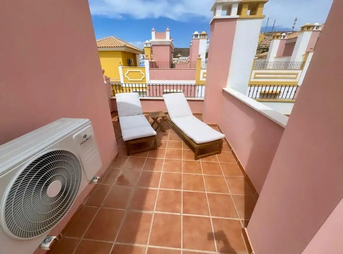 Terrasse von Maisonette zur Miete in Pulpí mit Klimaanlage und Gemeinschaftspool