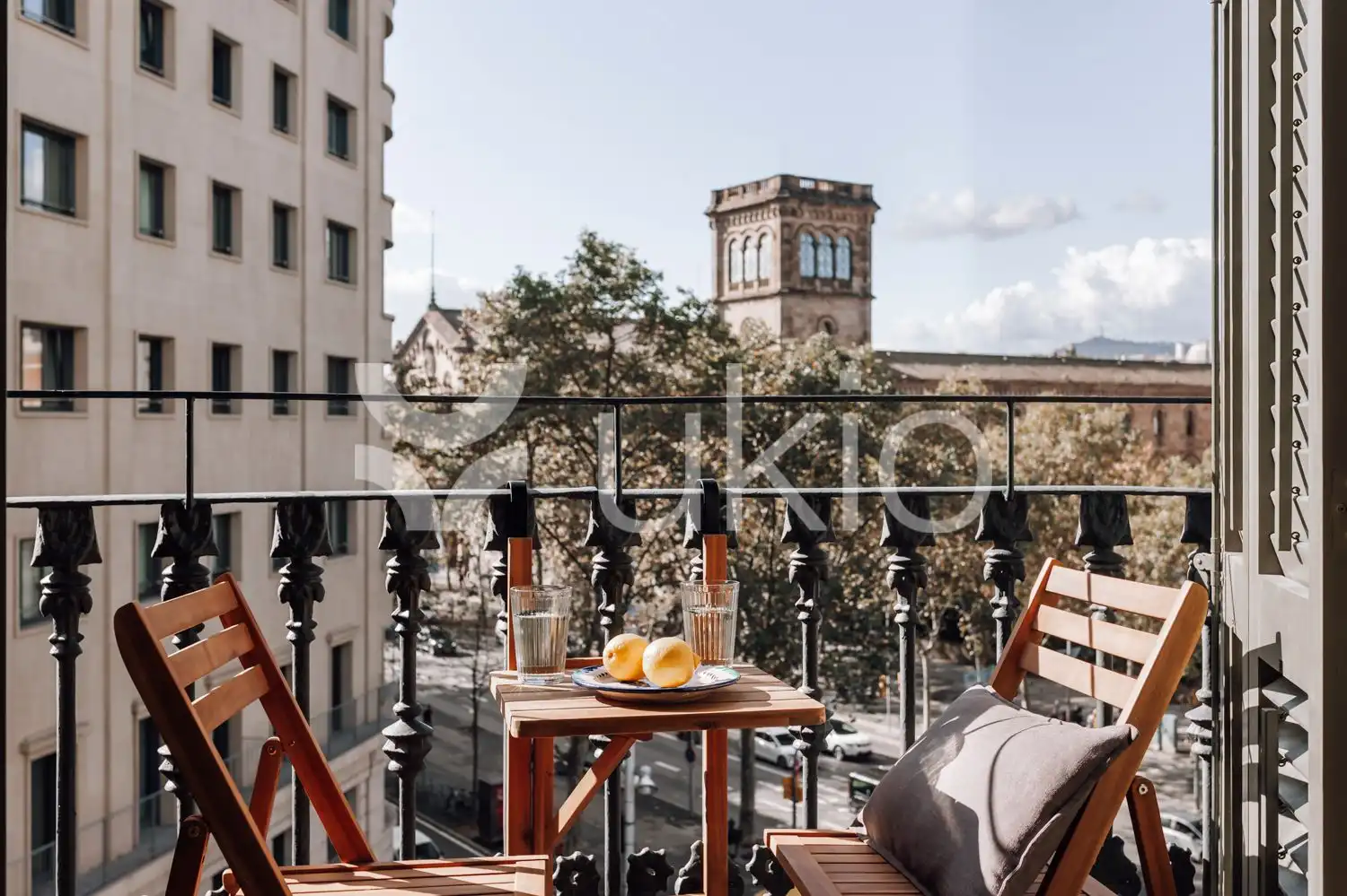 Terraza de Apartamento de alquiler en Barcelona con Aire acondicionado, Calefacción y Amueblado