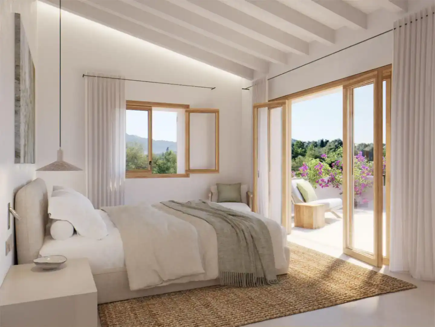 Schlafzimmer von Country house zum Verkauf in Artà mit Klimaanlage, Schwimmbad und Balkon