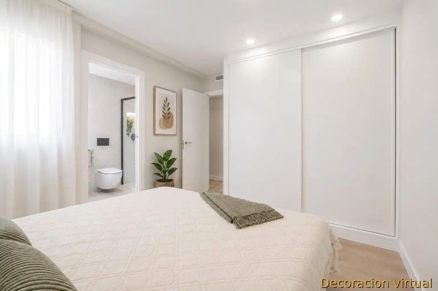 Schlafzimmer von Dachboden zum Verkauf in Santa Pola mit Klimaanlage