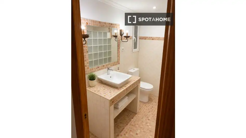 Bany de Apartament per a compartir en Alicante / Alacant amb Aire condicionat, Terrassa i Moblat