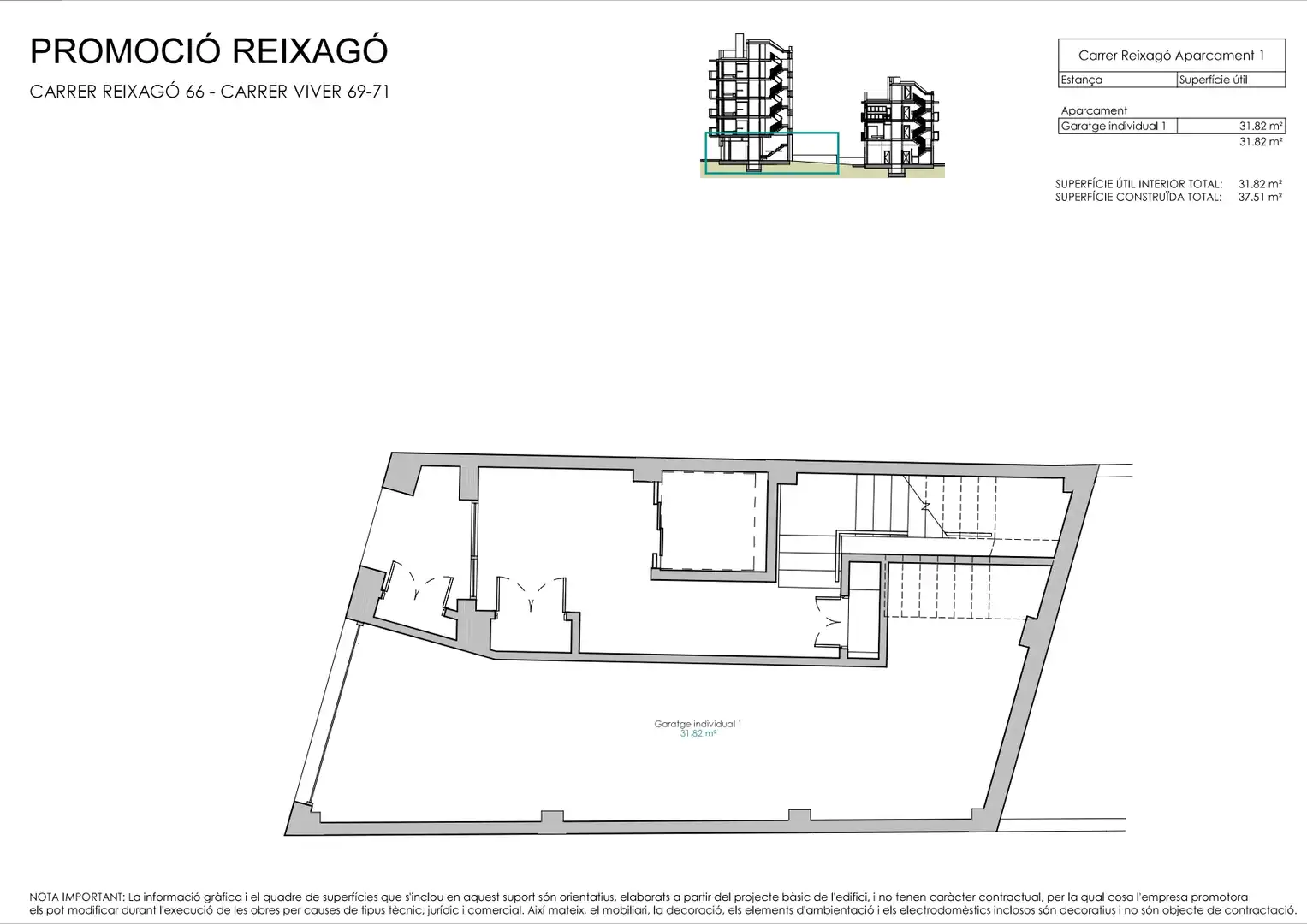 Neubau-Doppelparkplatz mit Aufzug zum Verkauf in Can Sant Joan