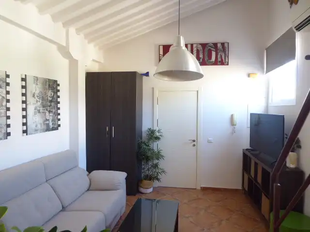 Wohnzimmer von Wohnungen zur Miete in Málaga mit Klimaanlage, Möbliert und Waschmaschine